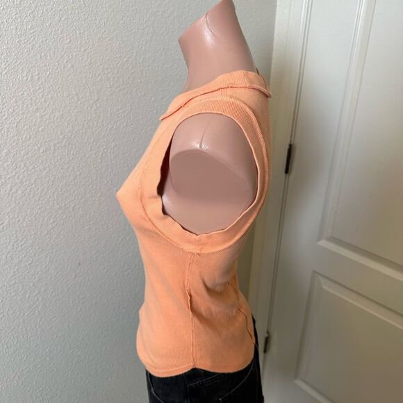 We The Free Apricot Ribbed Tank Top Sz M - Picture 2 of 4